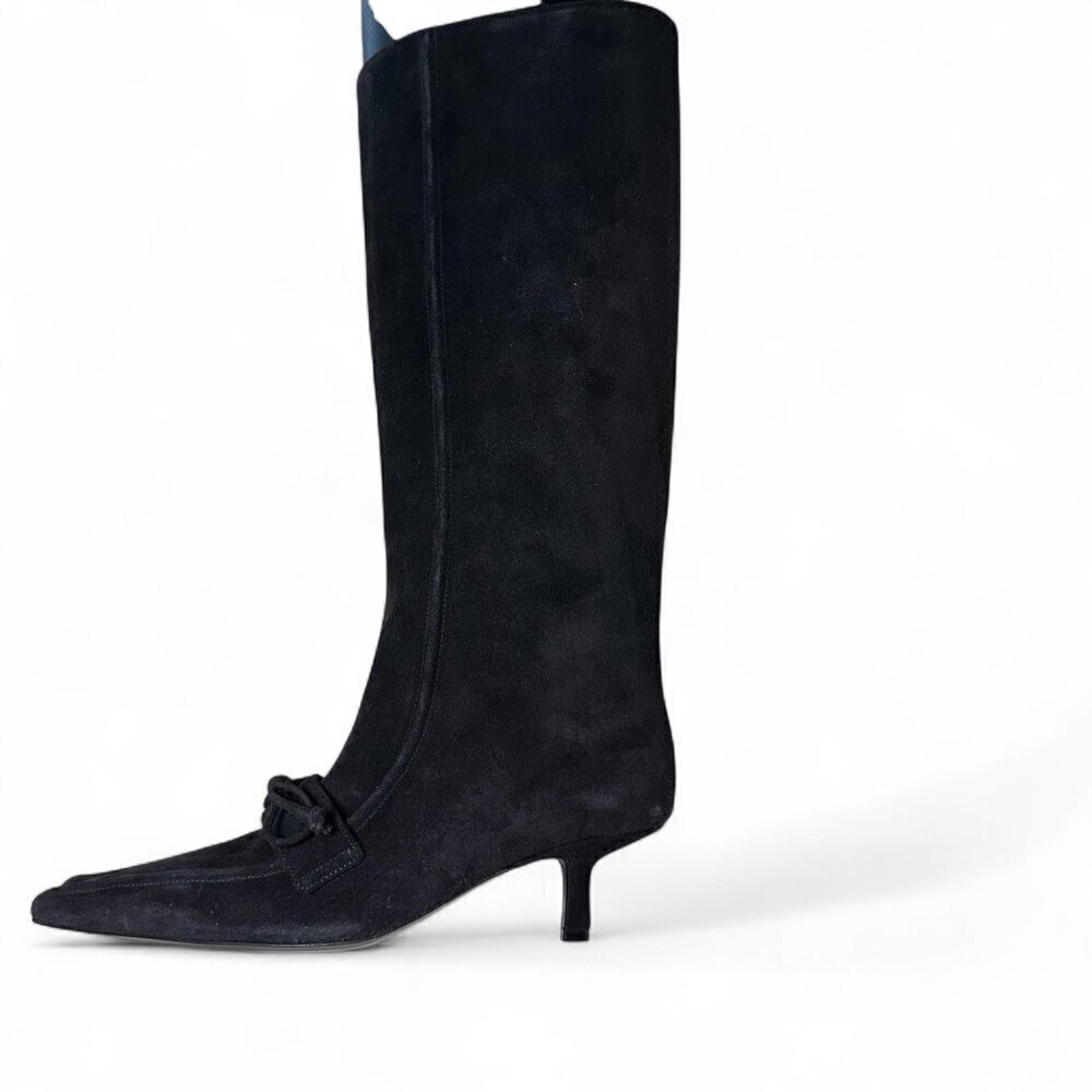 Burberry Women's Knee-High Suede Storm Boot with Bow EU 39 NEW IN BOX - Picture 12 of 16